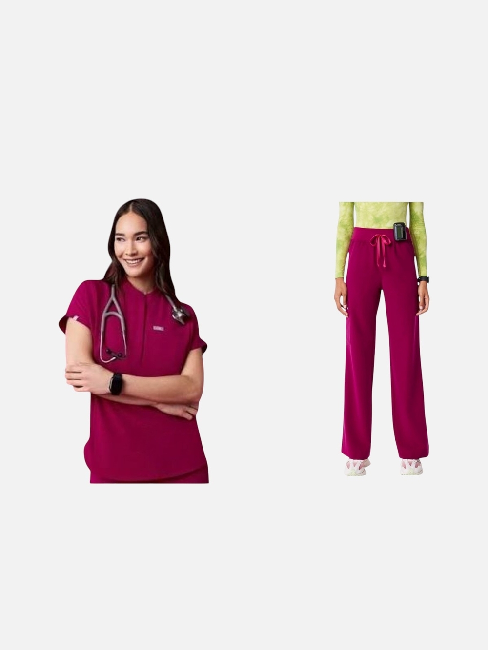 Figs Dark Magenta Scrub Set
